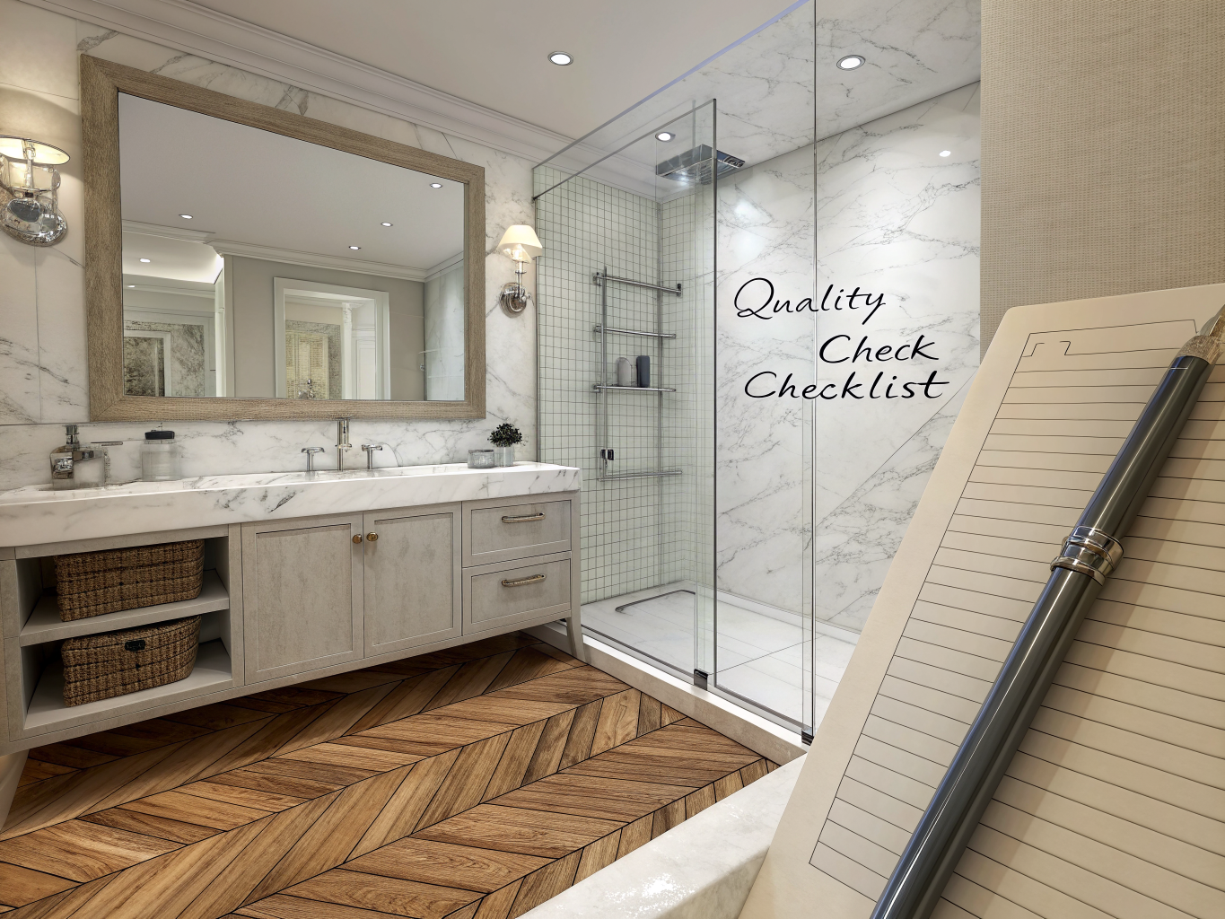 Architectural plumbing blueprint for a luxury renovation
